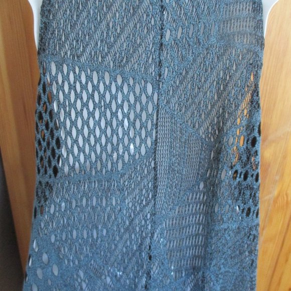 Boho Chic Navy Blue Macrame Vest NEW One Size Very Generous - Picture 9 of 10